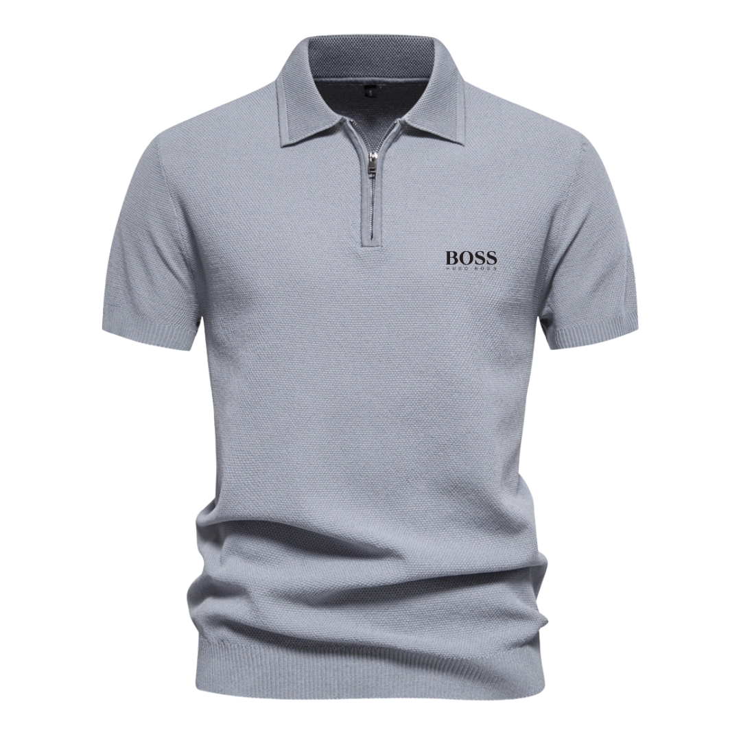 ΒOՏՏ™ Short-Sleeve Polo with Half-Zip