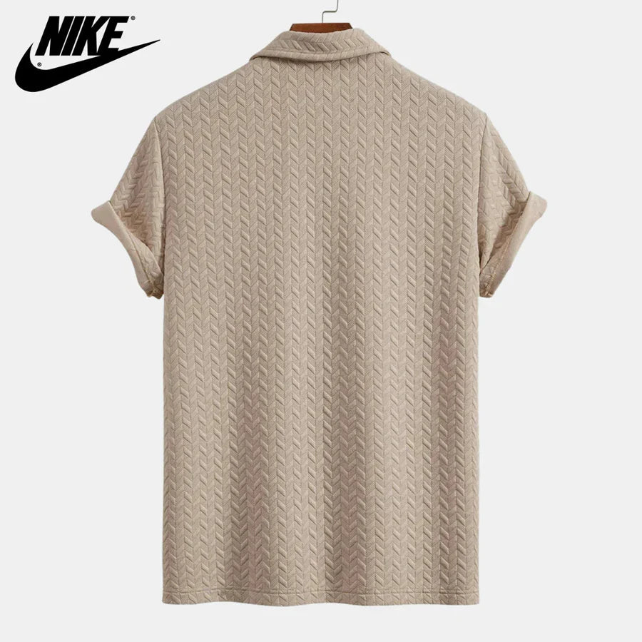 Textured polo and shorts set