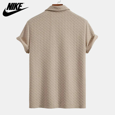 Textured polo and shorts set