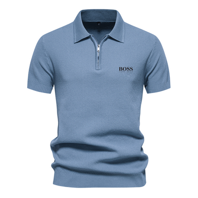 ΒOՏՏ™ Short-Sleeve Polo with Half-Zip