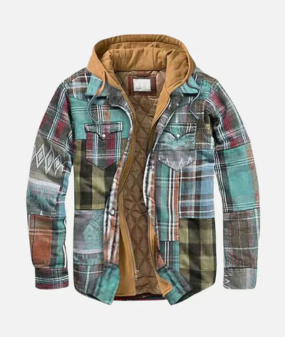 Plaid patchwork jacket